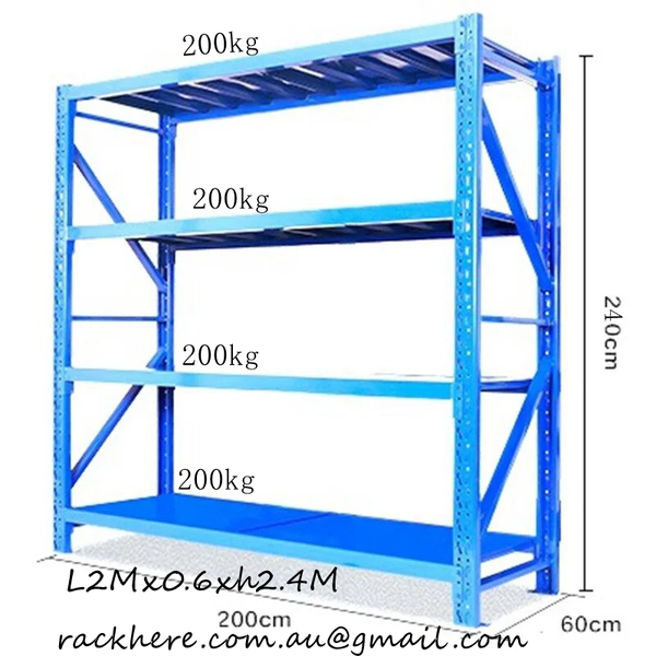 metal racks shelves L2mX0.6XH2.4m 800kg  metal racks for sale  storage racks for sale  metal racks shed storage