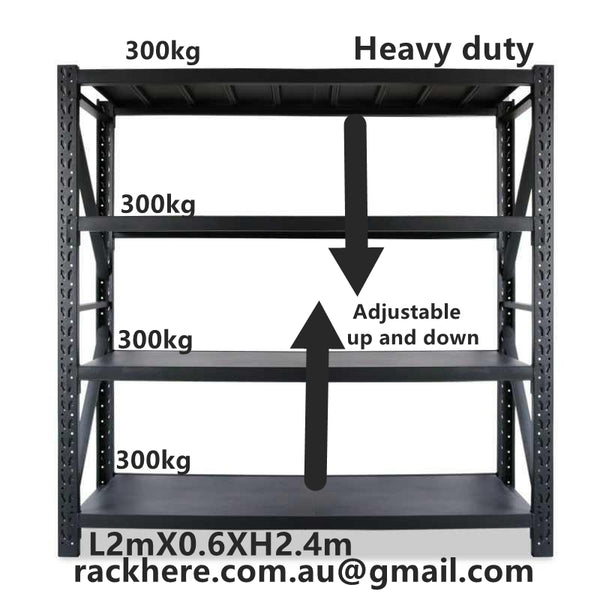 storage shelves racks 1000kg L2mX0.6XH2.4m garage shelves racks 4layers warehouse metal strong racks