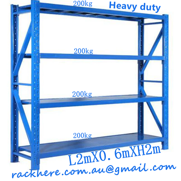 storage rack L2mX0.6XH2m 800kg rack cabinets bins steel storage rack blue orange goods rack warehouse strong rack