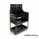 Heavy‑Duty Rolling 3 layersTool Cart | Lockable Drawer & Pegboard Storage