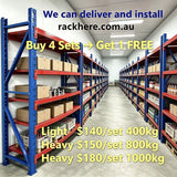👏Buy 4 new shelving units 2mX0.6mXH2m(4X180=$720) or spend over $720 get 1 FREE heavy duty shelf(L1.5mX0.6Xh2m)