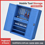 Heavy Duty Steel Tool Cabinet 180×100×50cm | Double Door Pegboard Garage Storage Cabinet with 1 Drawer