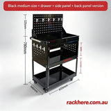 Heavy‑Duty Rolling 3 layersTool Cart | Lockable Drawer & Pegboard Storage