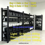 👏Buy 4 sets 2mX0.6X2m new shelving units or spend over $600 get 1 FREE heavy-duty L1.5mX0.6mXH2m shelf!
