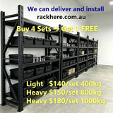 👏Buy 4 new shelving unitsL2mX0.6mXH2.4m(4 X200=$800) or spend over $600 get a FREE heavy-duty shelf(L1.5mX0.6Xh2m)