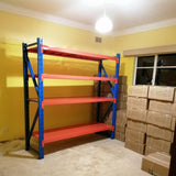 Free delivery with in 50km 2mX2mX0.6 blue orange heavy duty 1200kg shed shelving 3sets lowest