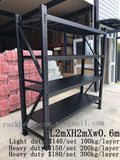 Free delivery within 50km Matt black color L2mXH2.4mXW0.6 heavy duty 1200kg shed shelving